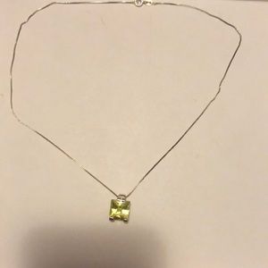 sterling silver lemon quartz necklace 18in